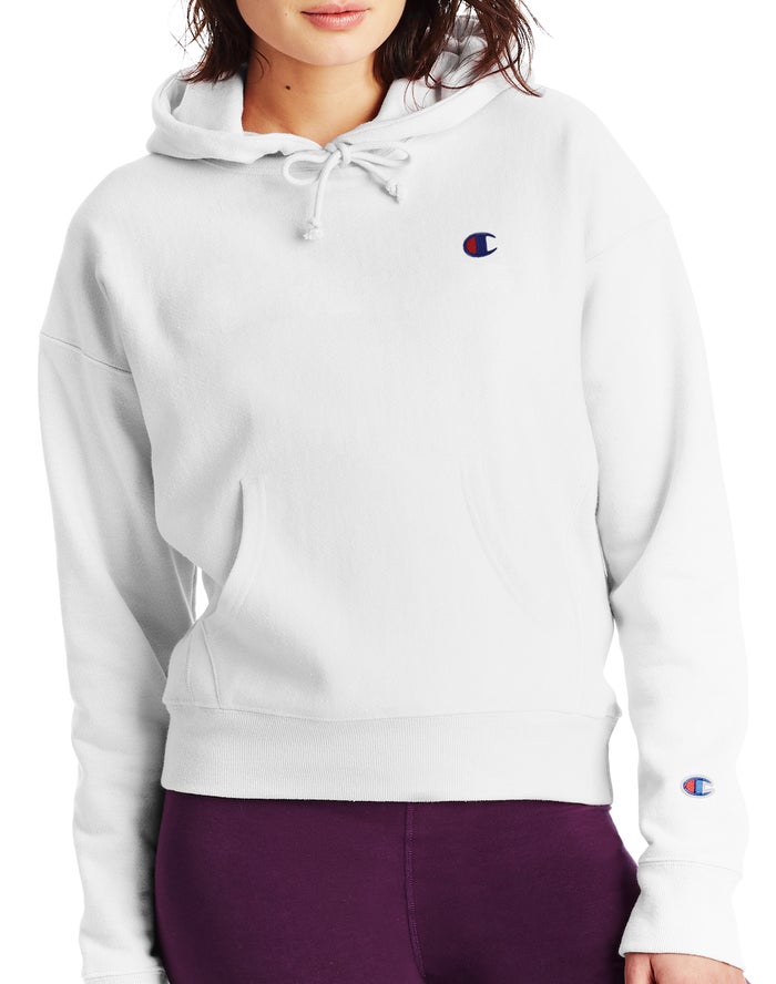 Sudadera Con Capucha Champion Mujer - Reverse Weave C Logo ( Blancas ) 7435916-DO